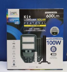 Kit luminaria peatonal solar 100w