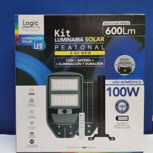 Kit luminaria peatonal solar 100w