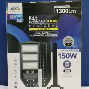 Kit luminaria peatonal solar 150w