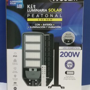 Kit luminaria peatonal solar 200w